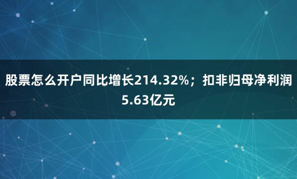 股票怎么开户同比增长214.32%；扣非归母净利润5.63亿元
